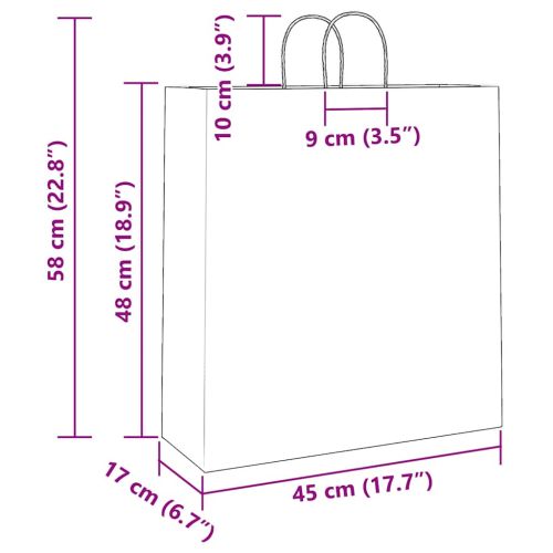 Хартиени торбички 250 бр с дръжки сини 45x17x48 см