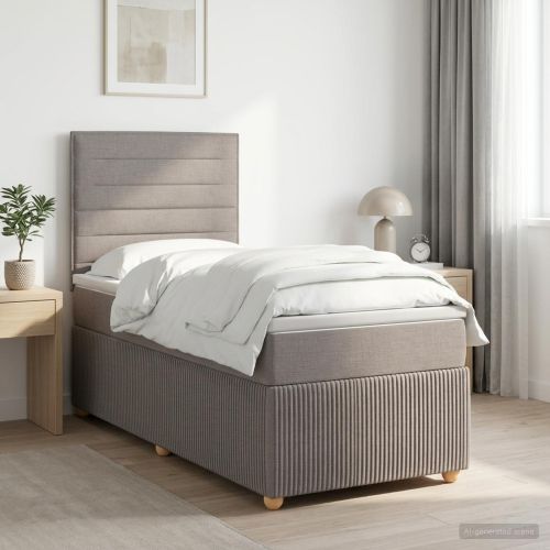 Континентално легло с матрак Таупе 90 x 190 cm Текстил