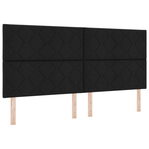 LED легло с матрак с LED ленти Черно 200 x 200 cm Текстил
