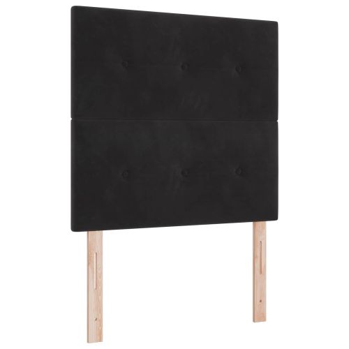 LED легло с матрак с LED ленти Черно 120 x 190 cm Кадифе