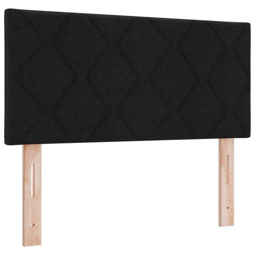 Отоман с матрак и LED с LED ленти Черно 90 x 190 cm Текстил