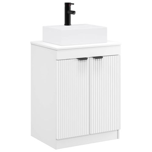 Комплект мебели за баня Бяло Инженерна дървесина