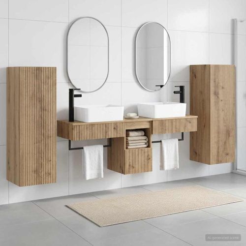 Комплект мебели за баня 5 бр. Дъб артизан 33 x 34,5 x 100 см