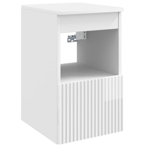 Комплект мебели за баня 5 бр. Бял гланц 33 x 34,5 x 160 см