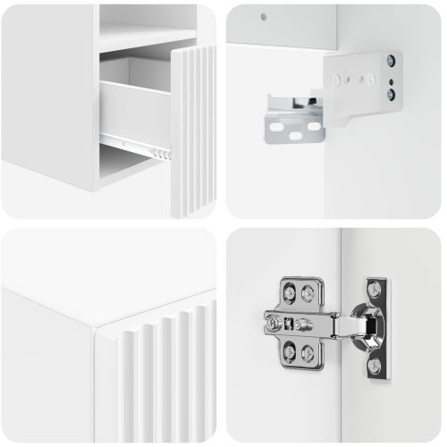 Комплект мебели за баня 5 бр. Бял гланц 33 x 34,5 x 160 см