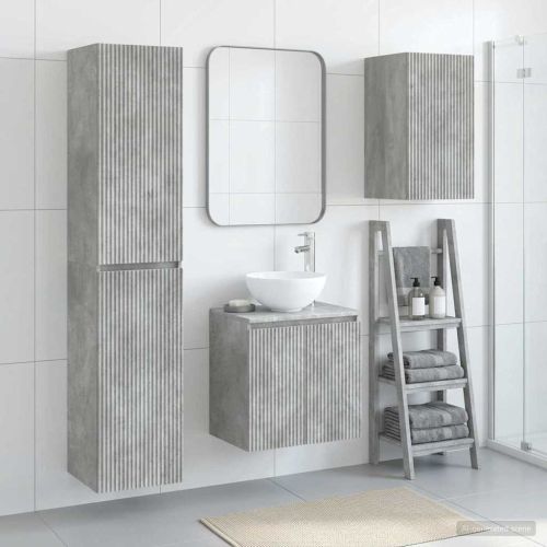 Комплект мебели за баня 3 бр. Бетонно сиво 33 x 34,5 x 160 см