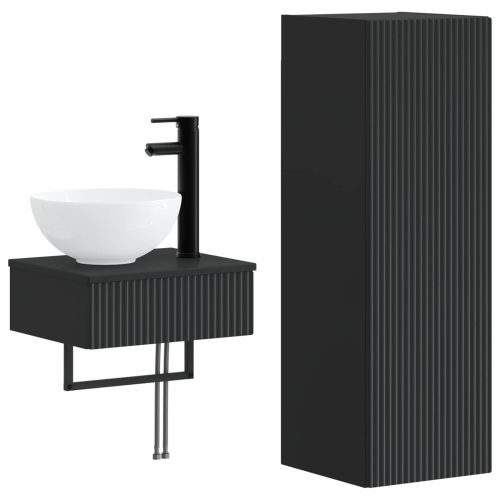 Комплект мебели за баня 2 бр. Черно 33 x 34,5 x 100 см