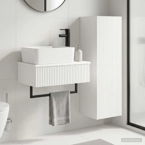 Комплект мебели за баня 2 бр. Бял гланц 33 x 34,5 x 100 см