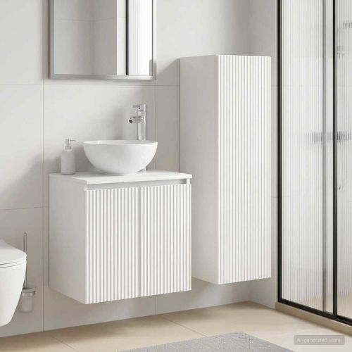 Комплект мебели за баня 2 бр. Бял гланц 33 x 34,5 x 100 см