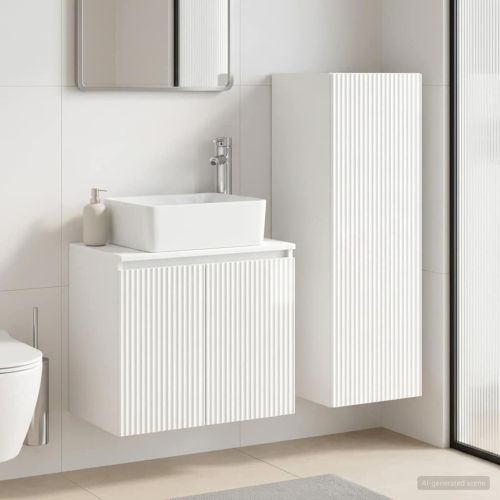 Комплект мебели за баня 2 бр. Бял гланц 33 x 34,5 x 100 см