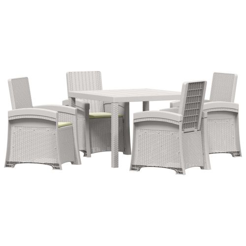 Комплект за хранене в градината 5 бр. Бяло и кремаво ПП