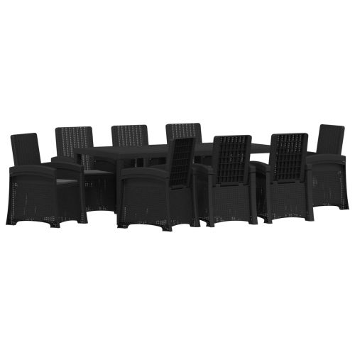 Комплект за хранене в градината 9 бр. Антрацит ПП