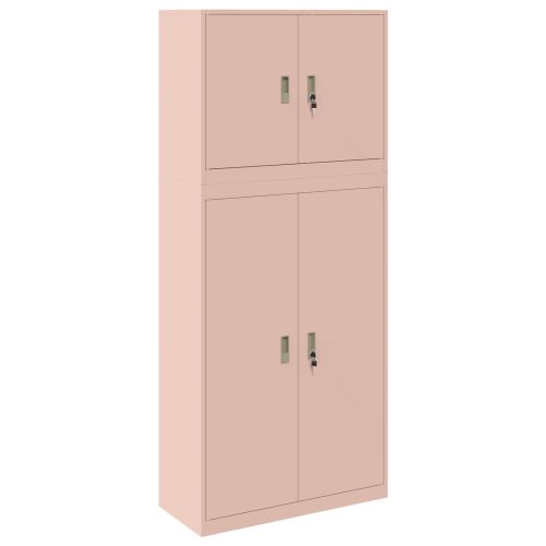 Шкаф за съхранение 2 бр. Розово 90 x 40 x 210 см Стомана