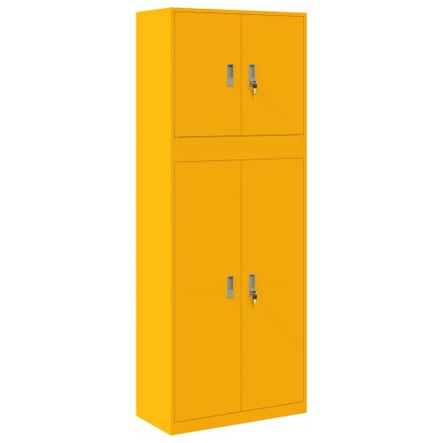 Шкаф за съхранение 2 бр. Горчично жълто 80 x 40 x 210 см