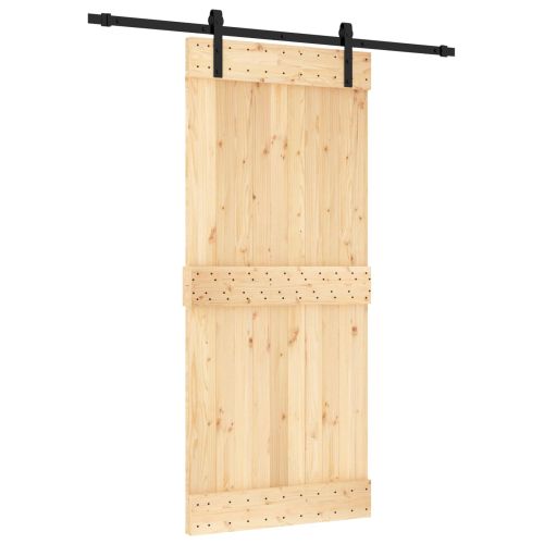 Преплъзваща се врата Естествено и черно 90 x 210 cm