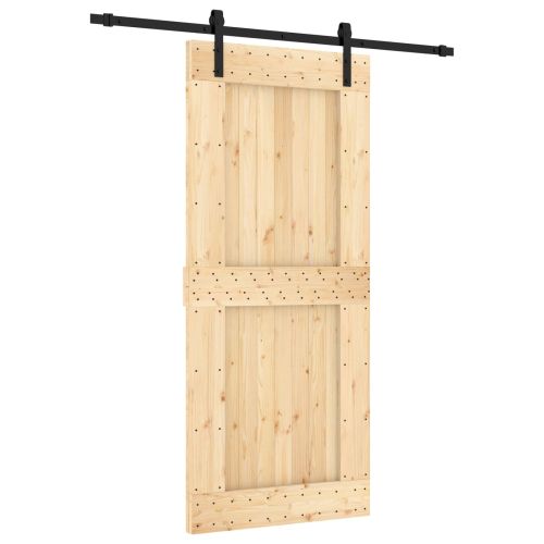 Преплъзваща се врата Естествено и черно 90 x 210 cm