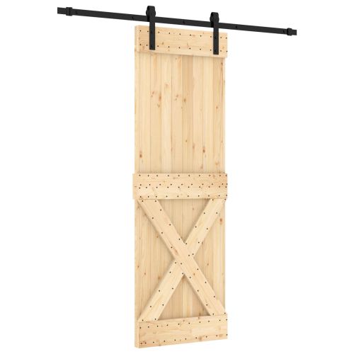 Преплъзваща се врата Естествено и черно 70 x 210 cm