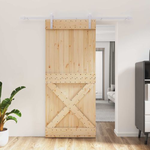 Преплъзваща се врата Естествено и бяло 90 x 210 cm