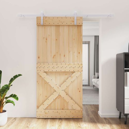 Преплъзваща се врата Естествено и бяло 95 x 210 cm