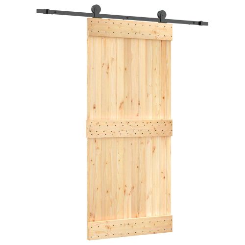Преплъзваща се врата Естествено и черно 90 x 210 cm