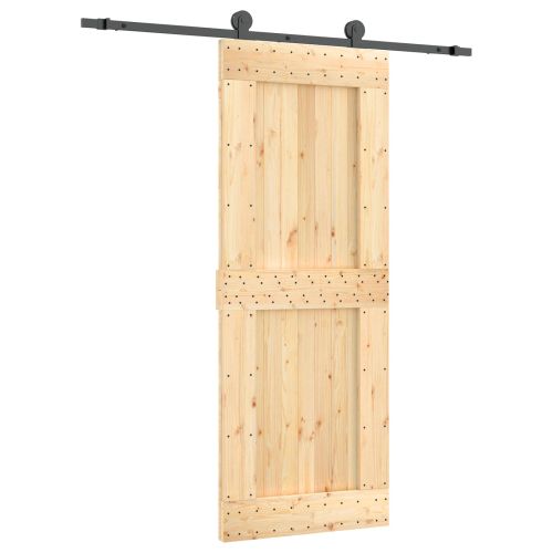 Преплъзваща се врата Естествено и черно 80 x 210 cm