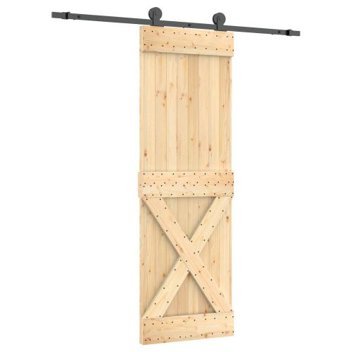 Преплъзваща се врата Естествено и черно 70 x 210 cm