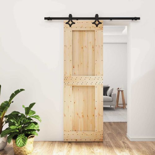 Преплъзваща се врата Естествено и черно 70 x 210 cm