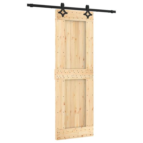 Преплъзваща се врата Естествено и черно 70 x 210 cm