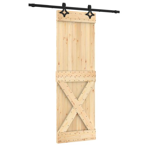 Преплъзваща се врата Естествено и черно 70 x 210 cm