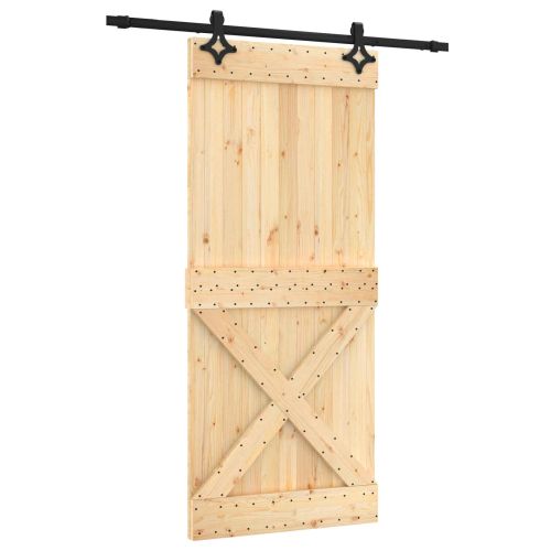 Преплъзваща се врата Естествено и черно 90 x 210 cm