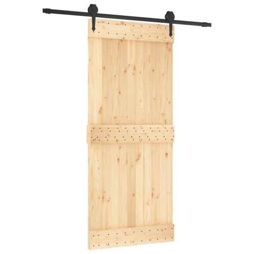 Преплъзваща се врата Естествено и черно 90 x 210 cm