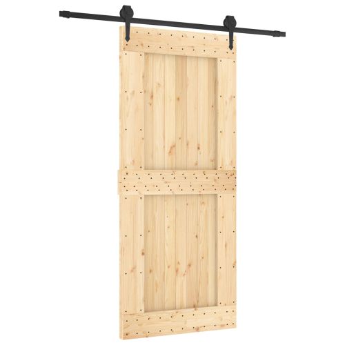 Преплъзваща се врата Естествено и черно 90 x 210 cm