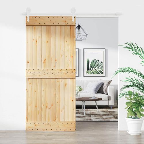 Преплъзваща се врата Естествено и бяло 90 x 210 cm