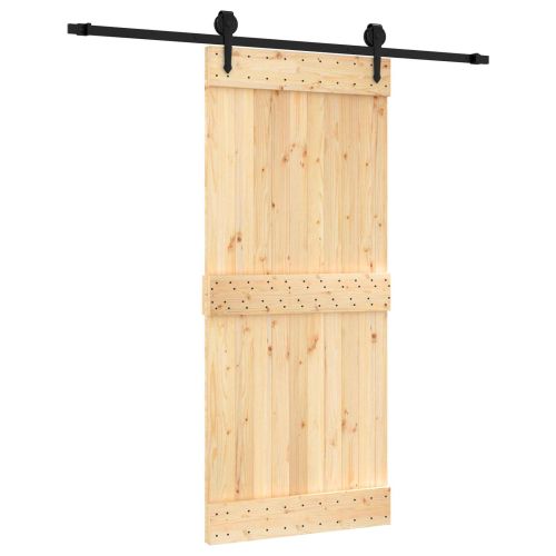 Преплъзваща се врата Естествено и черно 90 x 210 cm