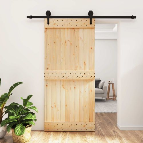 Преплъзваща се врата Естествено и черно 95 x 210 cm