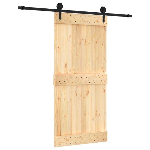 Преплъзваща се врата Естествено и черно 95 x 210 cm