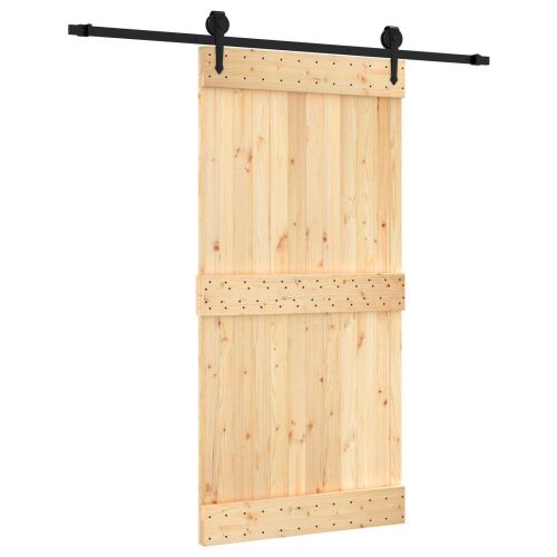 Преплъзваща се врата Естествено и черно 100 x 210 cm