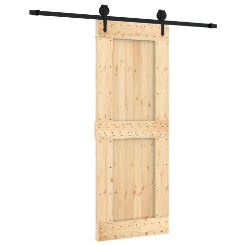 Преплъзваща се врата Естествено и черно 80 x 210 cm