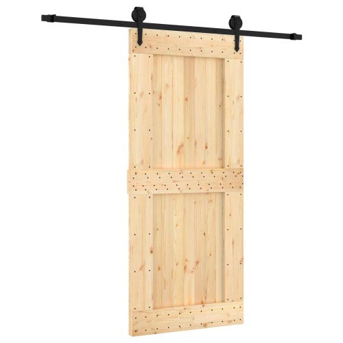 Преплъзваща се врата Естествено и черно 90 x 210 cm