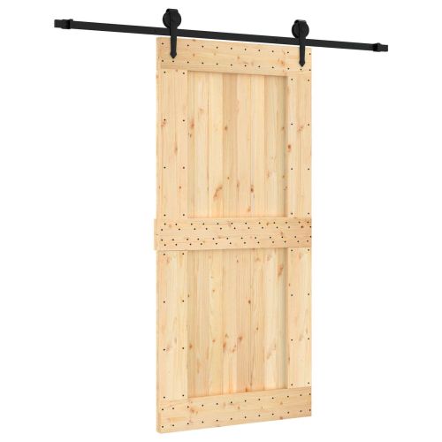 Преплъзваща се врата Естествено и черно 95 x 210 cm