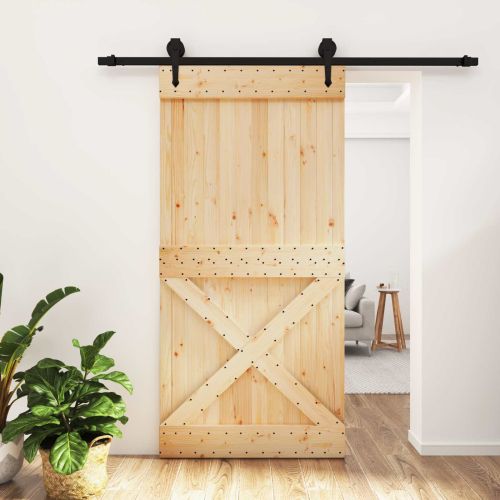Преплъзваща се врата Естествено и черно 100 x 210 cm