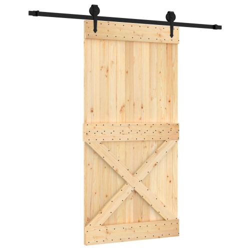 Преплъзваща се врата Естествено и черно 100 x 210 cm
