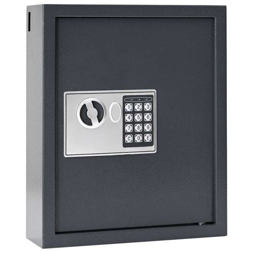 Цифров сейф с заключване Тъмносиво 30 x 10 x 36,5 см Стомана