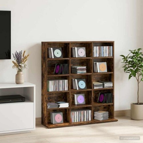 Кабинет за CD Опушен дъб 96 x 23,5 x 97,5 см