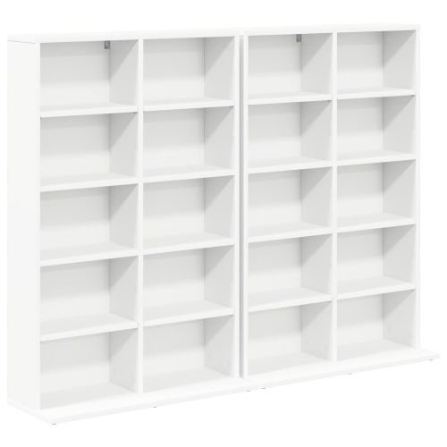 Кабинет за CD 2 бр. Бяло 65 x 23,5 x 97,5 см