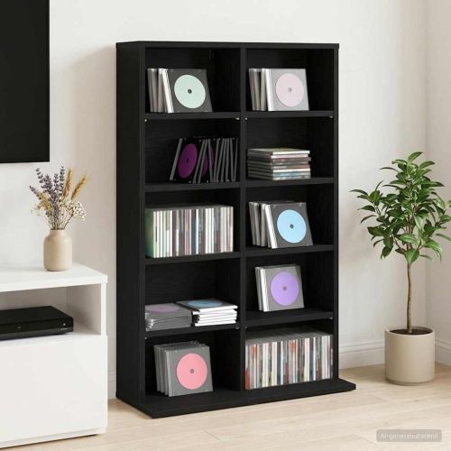 Кабинет за CD Черен дъб 65 x 23,5 x 97,5 см Инженерна дървесина