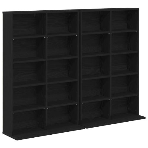 Кабинет за CD 2 бр. Черен дъб 65 x 23,5 x 97,5 см