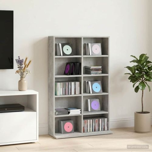 Кабинет за CD Бетонно сиво 65 x 23,5 x 97,5 см
