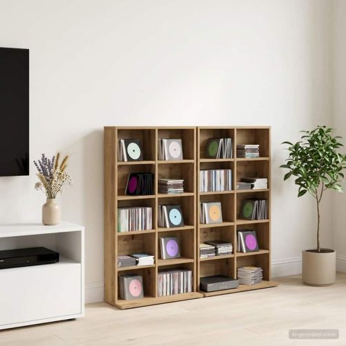Кабинет за CD 2 бр. Дъб артизан 65 x 23,5 x 97,5 см