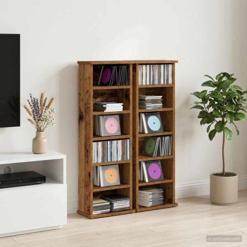 Кабинет за CD 2 бр. Старо дърво 60 x 17 x 92 см